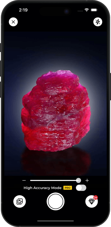 Ruby Glint rock identifier app