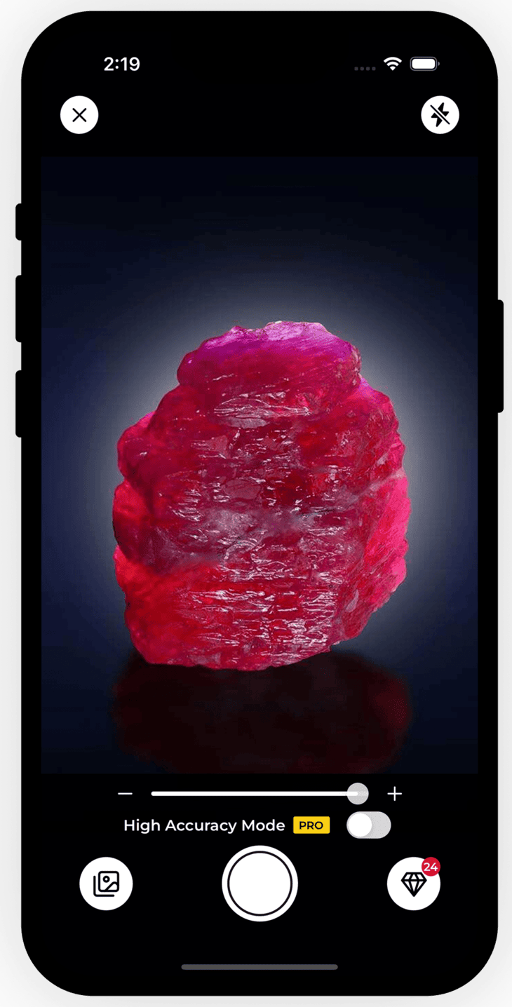 Rock Identification Scanner App Interface