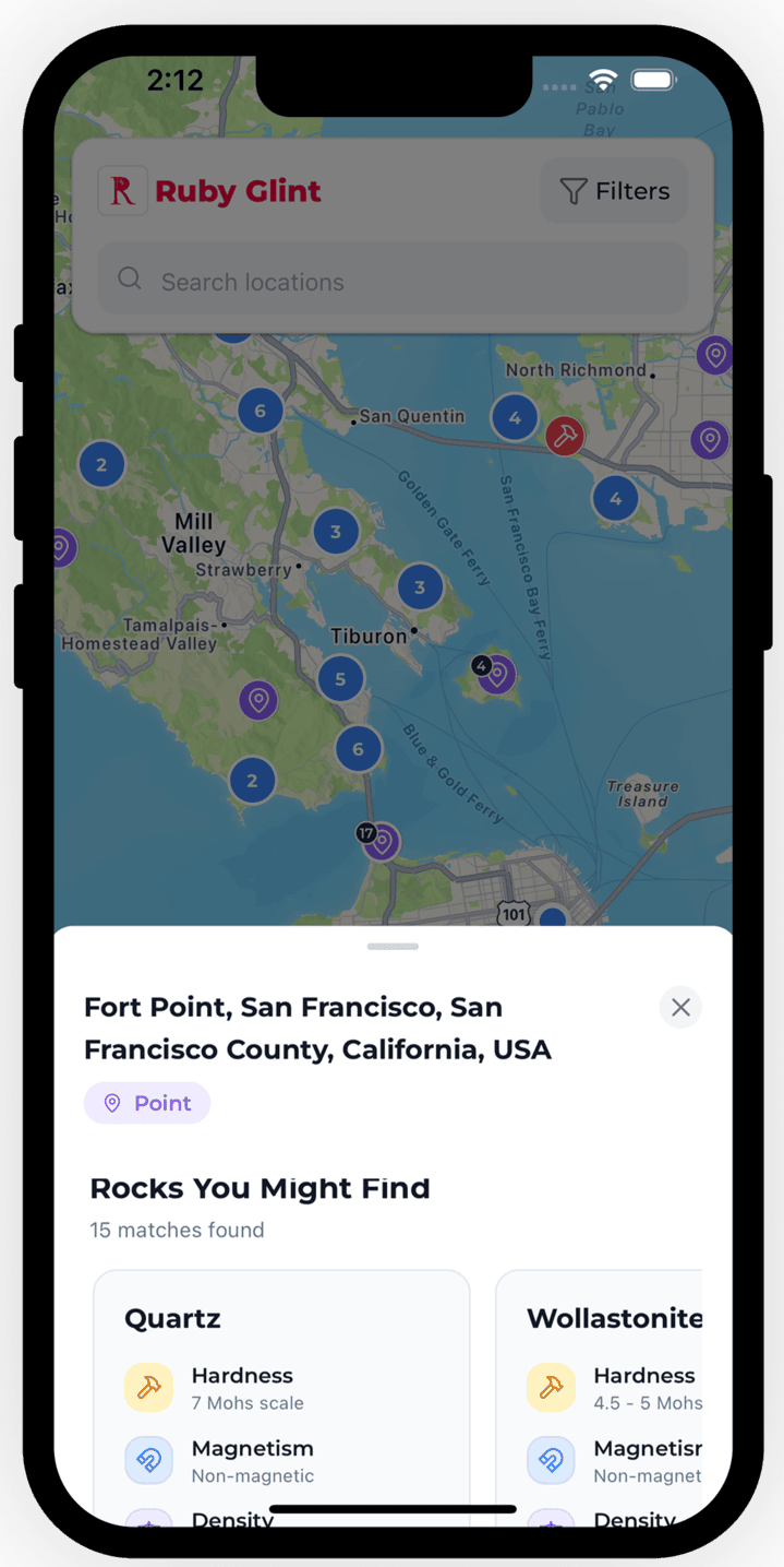Rock Hounders Map Interface