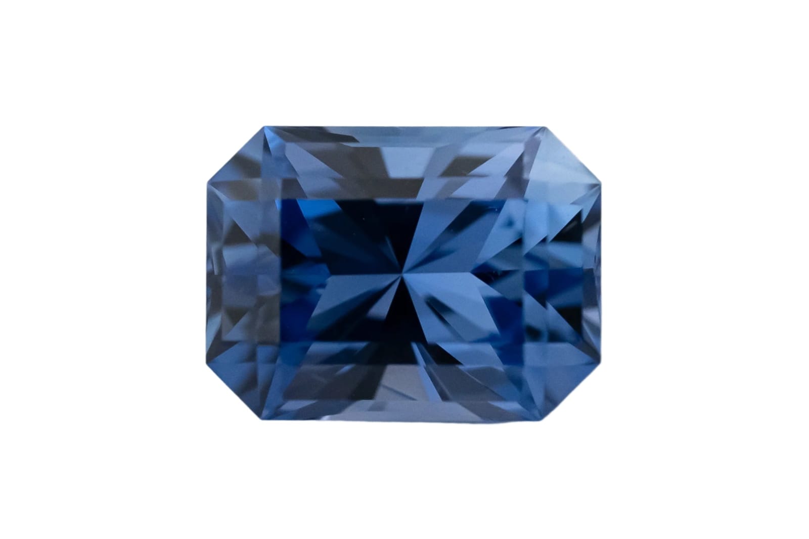 1.46 carat radiant cut natural blue sapphire from Lavender Creek Gems